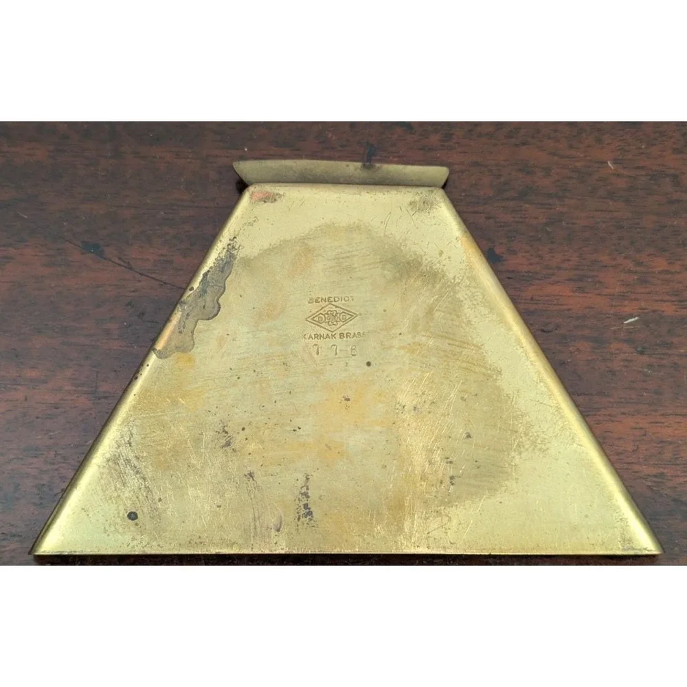 Antique Benedict Karnak Brass No 776 Scarab Crumb Tray Egyptian Revival 1910s